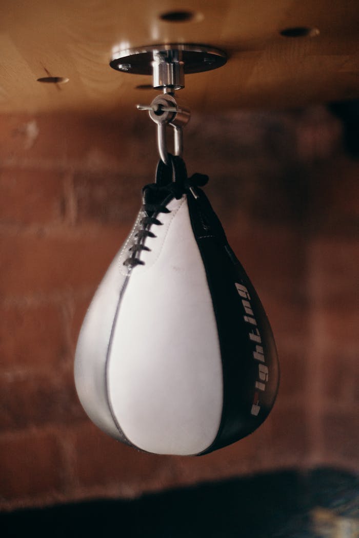 Black and White Leather Boxing Gloves